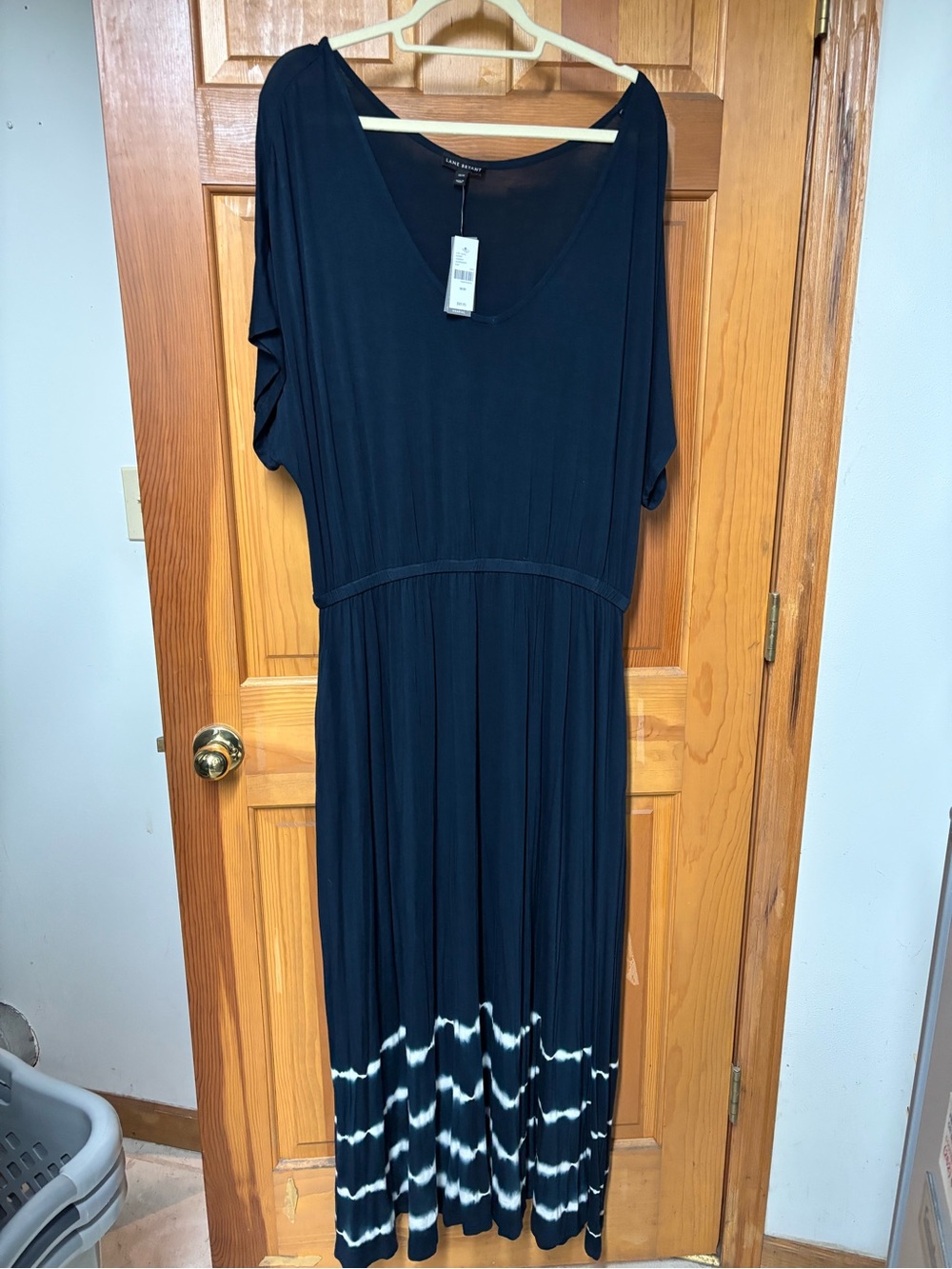 Lane Bryant Women's Navy Tie-Dye Hem Maxi Dress 18/20 NWT